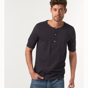 Merz B. Schwanen Loopwheeled Classic Fit Midweight Short Sleeve Henley